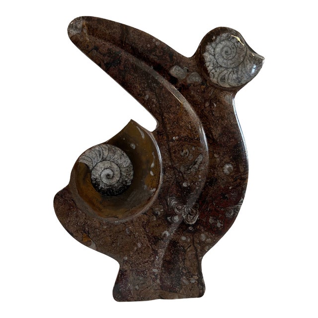 Late 20th Century Authentic Fossilized Ammonite Sculpture For Sale
