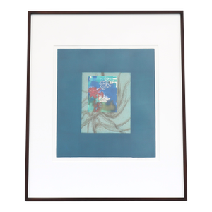 Jennifer Bain Botanical Abstract Monotype Painting One-of-a-Kind, Signed, Framed