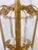 Metal Vintage Bronze Lantern With Etched Glass Panels For Sale - Image 7 of 8