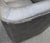 Pair of Restoration Hardware 1950s Italian Shelter Charcoal Gray Distressed Leather Swivel Club Chairs For Sale - Image 10 of 13