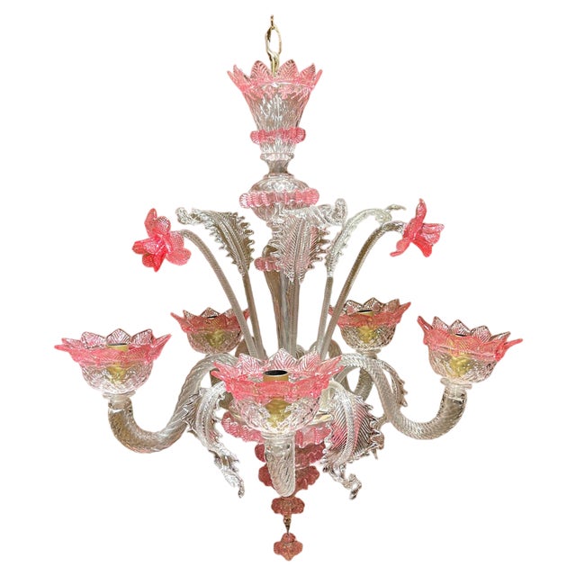 20th Century Mouth Blown Murano Chandelier, Italy For Sale