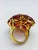 Bochic “Orient” Vintage Ruby Cocktail Ring Set In 18K Gold & Silver with Certifi For Sale - Image 10 of 15