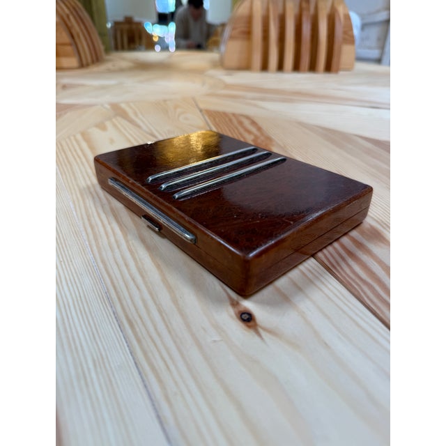 Vintage Italian Burl Wood and Chrome Decorative Box For Sale - Image 4 of 8