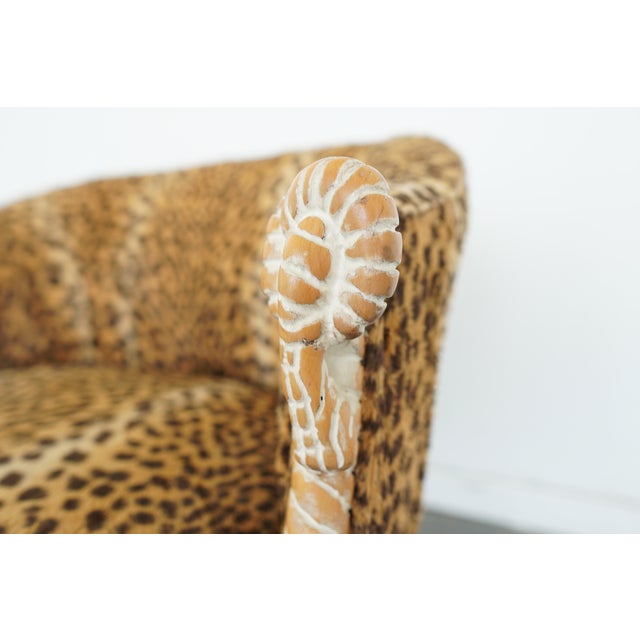 Napoleon III Style Rope-Carved Leopard Print Accent Chair For Sale - Image 10 of 14