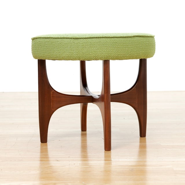 Mid-Century Modern 1960s Mid Century Astro Vanity Stool by G Plan in Teak & Green, Attributed For Sale - Image 3 of 9