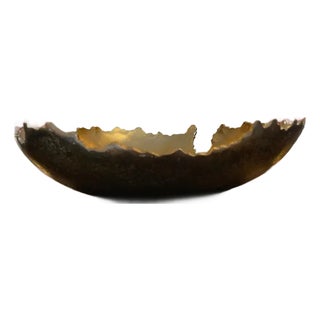 Large Bronze and Gold Aluminum Bowl From Kavana Decor For Sale