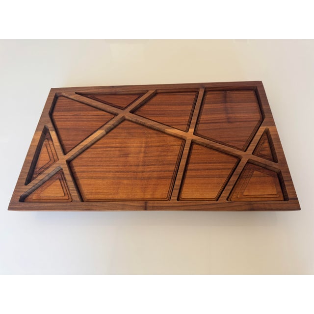 Moet & Chandon Modern Eco-Friendly Walnut Wood Puzzle Tray Signed Limited Edition From Materious, Chicago For Sale - Image 4 of 12