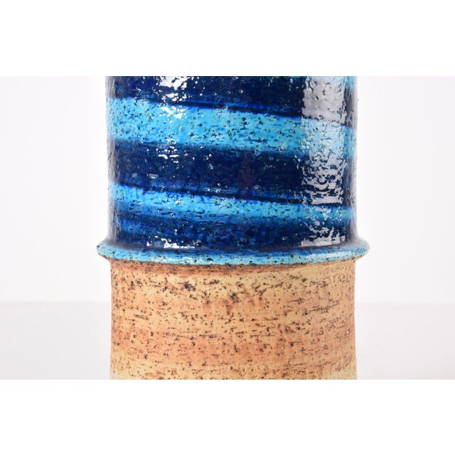 Blue Scandinavian Modern Stoneware Table Lamp by Inger Persson for Rörstrand, Sweden, 1960s For Sale - Image 8 of 14