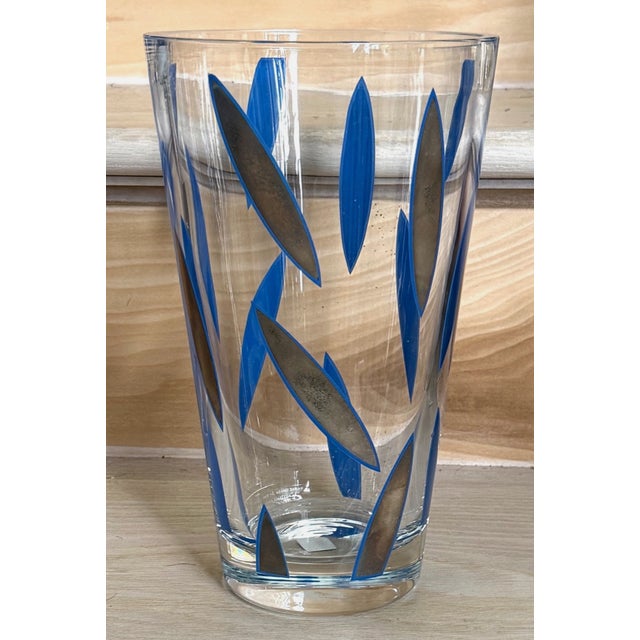 Metal Circa 1985 Italian Modernist Nanae Umeda With Egizia by Sottsass Associati Blue, Silver, Colorless Vase For Sale - Image 7 of 12