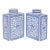 Pair of Blue and White Porcelain Tea Caddies For Sale