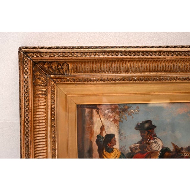 Thomas Kent Pelham, Spanish Villagers, 1870, Oil on Canvas For Sale - Image 3 of 8