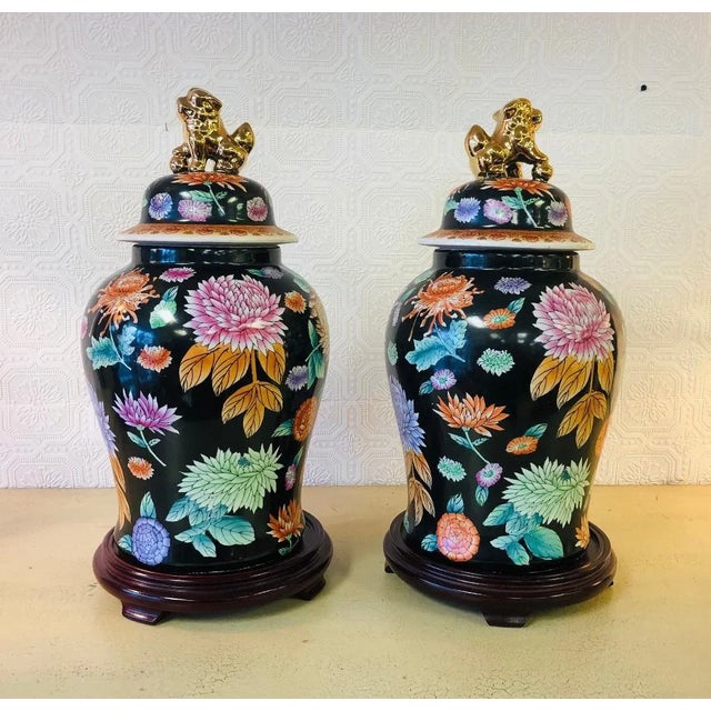 Vintage Chrysanthemum XL Ginger Jar For Sale In Chicago - Image 6 of 7