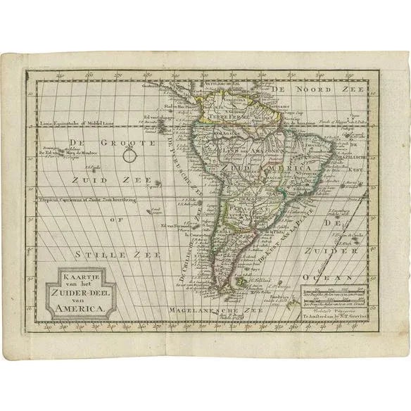 Late 18th Century Antique Map of South America by Keizer & De Lat, 1788 For Sale - Image 5 of 5