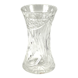 1970s Modern Cut Glass Vase