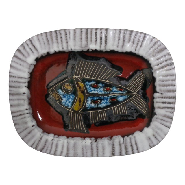 Glazed Lava Ceramic Bowl or Wall Art from Scheurich, Germany, 1960s For Sale