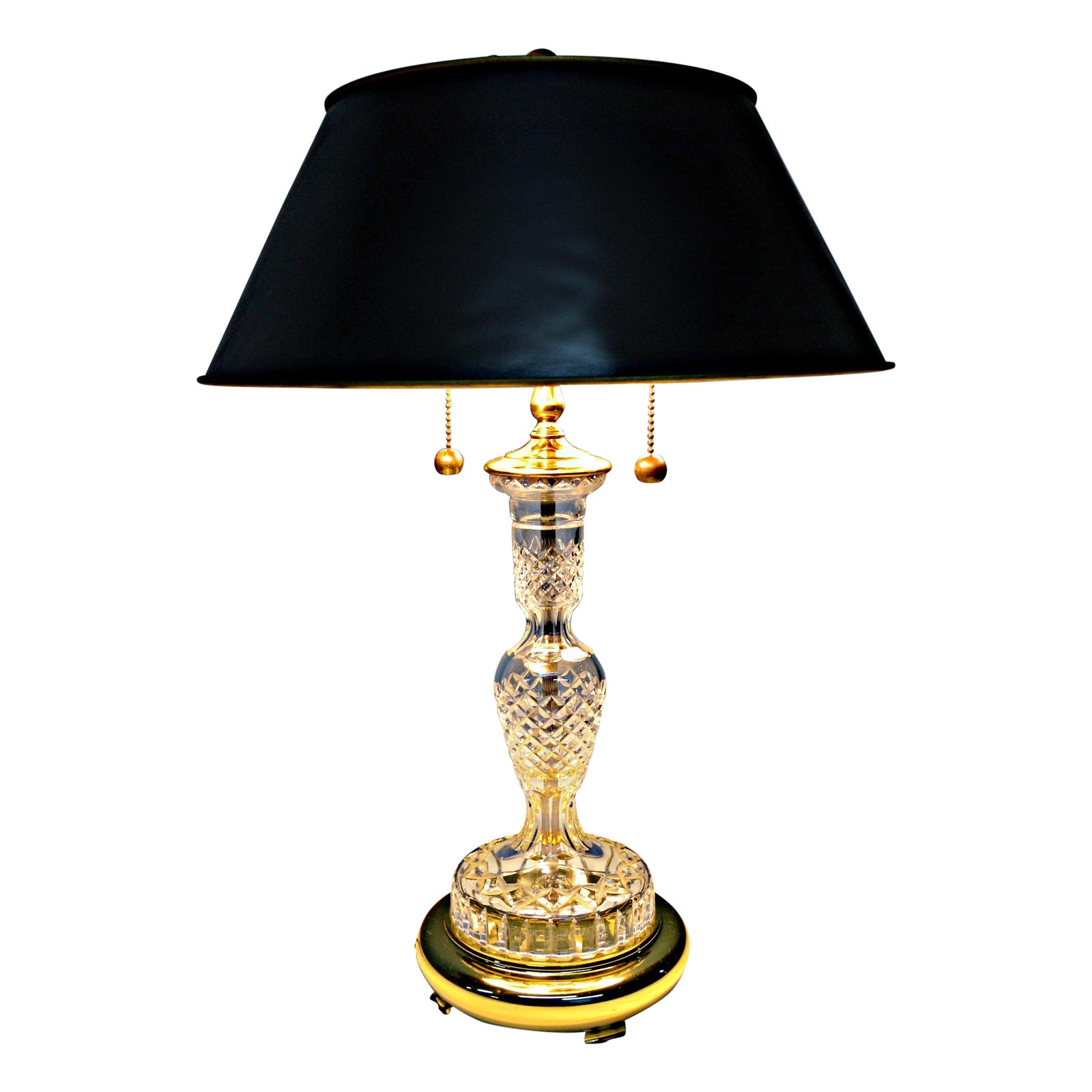 CutCrystal & GoldTone Metal Base Table Lamp Chairish