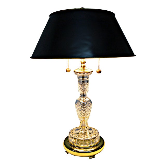 CutCrystal & GoldTone Metal Base Table Lamp Chairish