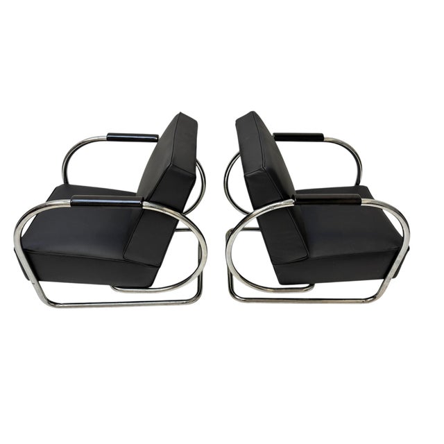 Art Deco Tubular Steel Lounge Chairs by Frits Kuyken, 1936, Set of 2 For Sale - Image 9 of 16