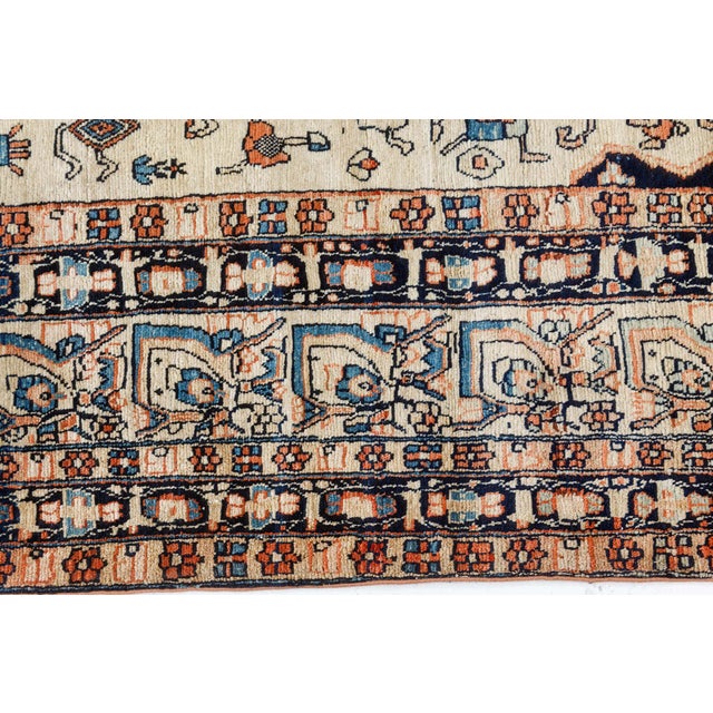 Late 19th Century Authentic 19th Century Persian Tabriz Floral Handwoven Wool Rug For Sale - Image 5 of 7