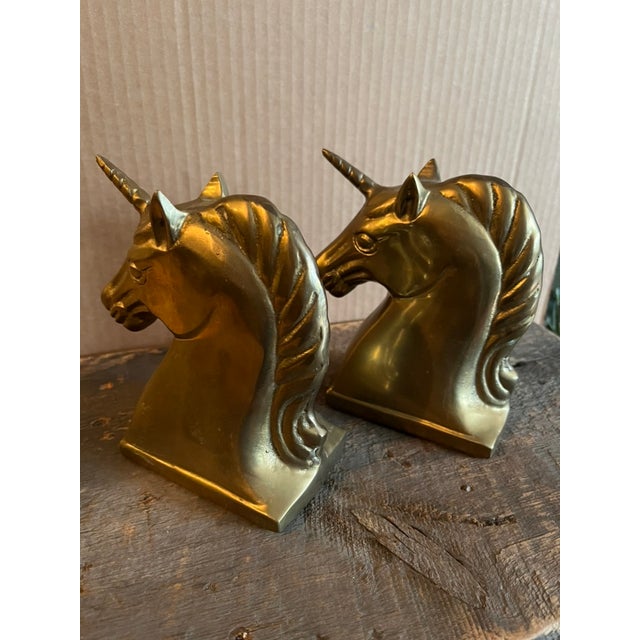 Mid-Century Modern Vintage Unicorn Bookends- a Pair For Sale - Image 3 of 10