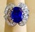 Blue 5.38 Carat Oval Tanzanite and Diamond Ring 18 Karat White Gold, Estate For Sale - Image 8 of 18