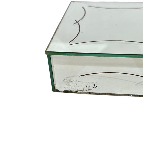 Vintage French Art Deco Eglomise Mirror Glass Cigarette Box For Sale - Image 9 of 12