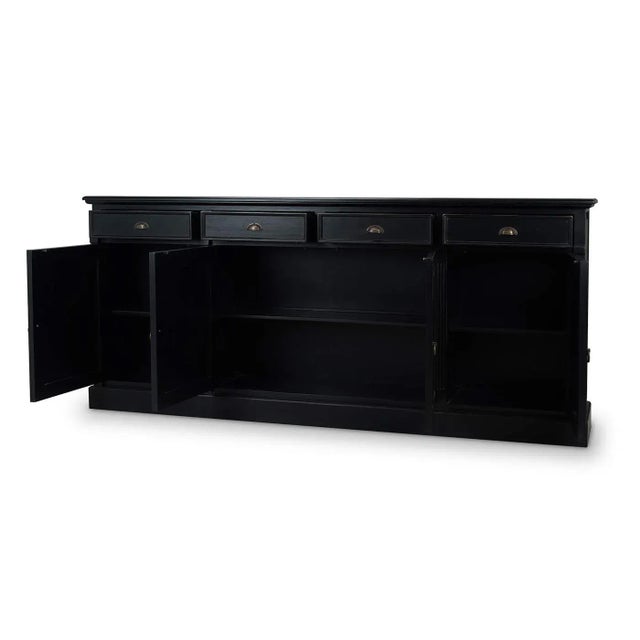 French Country Batavia Black Rustic Country Sideboard For Sale - Image 3 of 9
