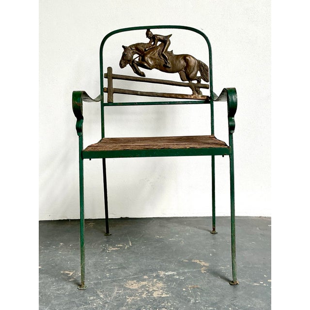 Vintage Equestrian Bronze Leaping Horse Chair For Sale - Image 12 of 12