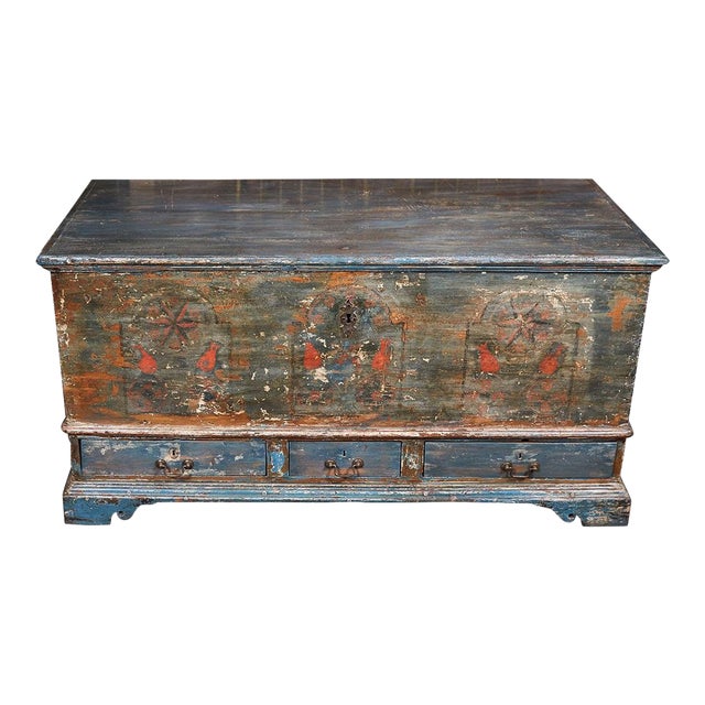 Early 18th Century Pennsylvania Blanket Box/ Dowry Chest For Sale