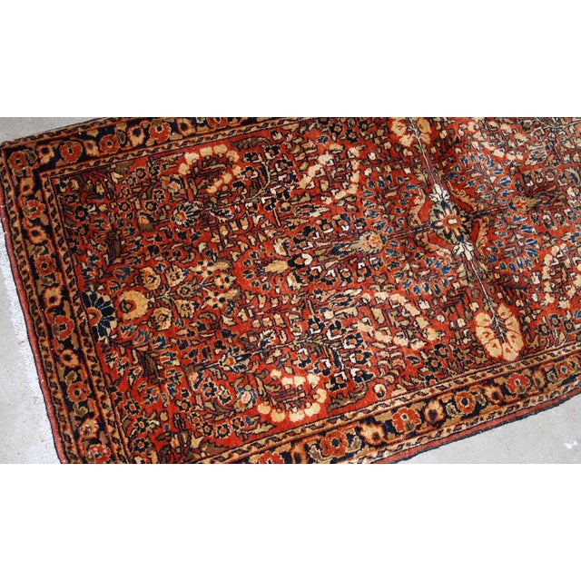 1920s, Handmade Antique Persian Sarouk Rug 2.4' X 5.3' For Sale - Image 4 of 7