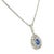 This gorgeous necklace consists of a drop containing one pear shaped sapphire weighing 3.60 carats, surrounded by round...