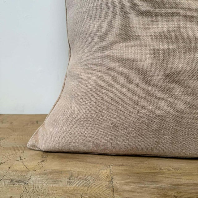Libeco Belgian Linen Pillow With Insert – Napoli Natural For Sale - Image 4 of 5