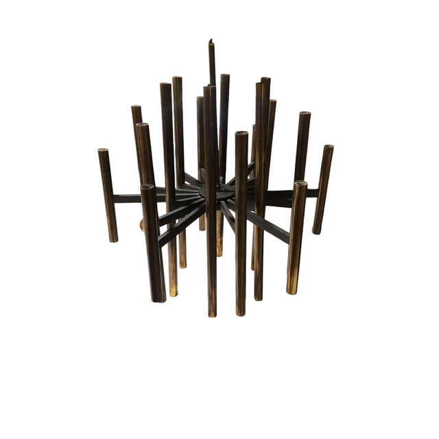 Vintage Lightolier Brass 36 Light Chandelier by Gaetano Sciolari For Sale - Image 12 of 14