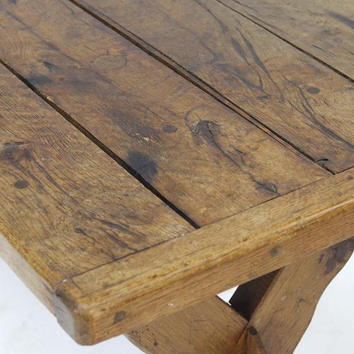 Antique Brutalist Rustic Dining Table in Oak For Sale - Image 11 of 13
