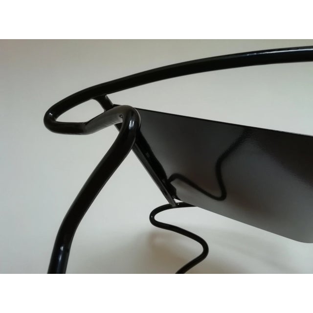Black Solid Metal Chair, 1980s For Sale - Image 8 of 14