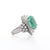 1990s 1990s 6.8 Carat Oval Cut Colombian Emerald and Diamond Platinum Ring, Size 4.5 For Sale - Image 5 of 13