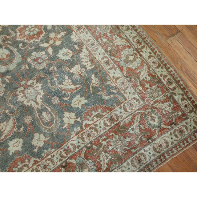 Green 1920s Charcoal Sage Tabriz Rug, 8' X 11'6'' For Sale - Image 8 of 10