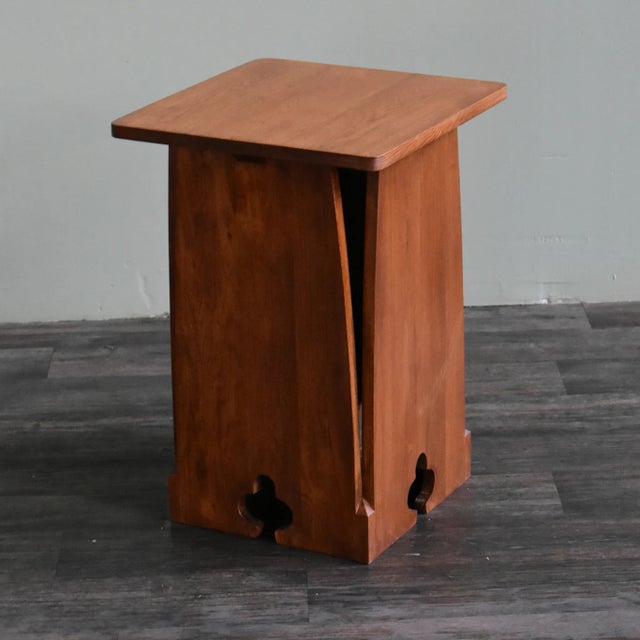 Mission Crafters and Weavers Mission Oak Tabouret Side Table -Michael's Cherry For Sale - Image 3 of 4