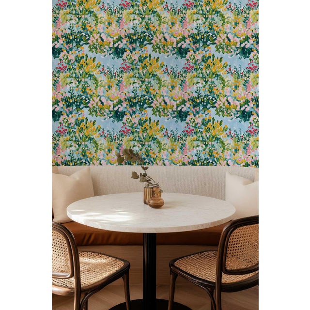 Textile Wild Flower Hour Grasscloth Wallpaper by House Party | 6 Yards For Sale - Image 7 of 7