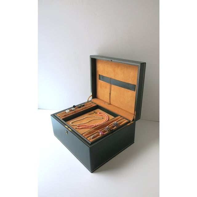 Italian Leather Jewelry Box For Sale - Image 11 of 18