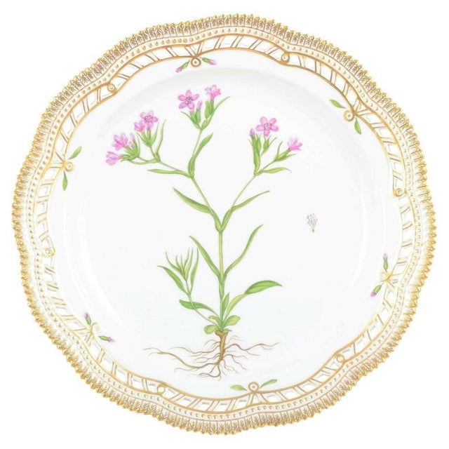 Large Flora Danica Platter with Open Pierced Border from Royal Copenhagen, 1960s For Sale - Image 10 of 10