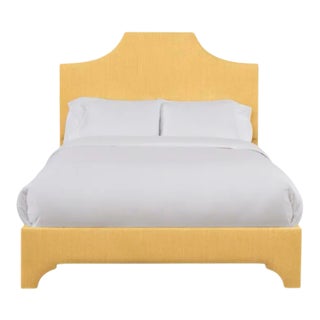 Kit Queen Bedframe, Mustard Linen For Sale