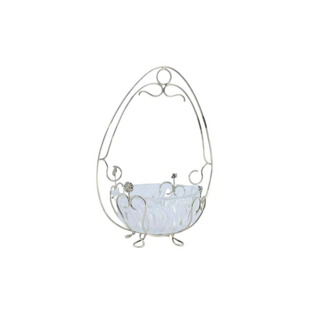 Metal Silver and Cut Glass Candy Box with Round Feet For Sale - Image 7 of 7