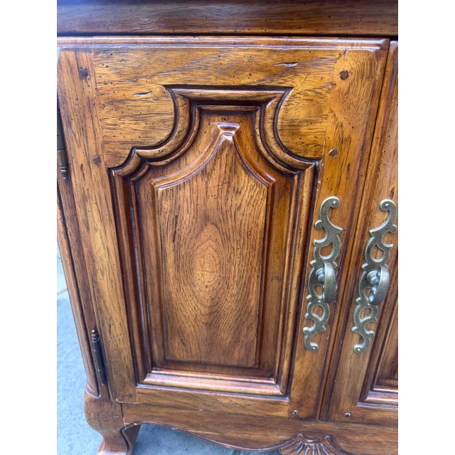 Vintage Drexel Heritage "South of France" Provincial Oak Accent Cabinet For Sale - Image 14 of 16
