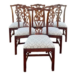 Thomasville Carved Chippendale Dining Chairs - Set of 6 For Sale