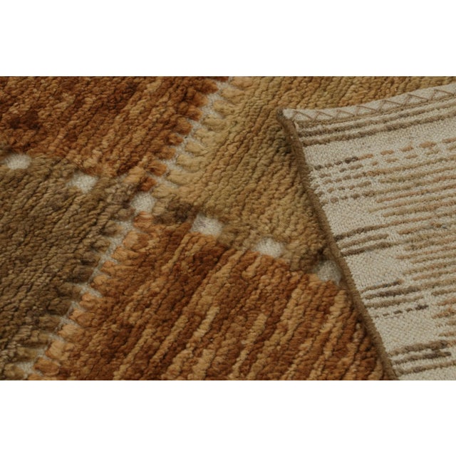 Textile Rug & Kilim’s Scandinavian Style Rug With Geometric Patterns in Brown Tones For Sale - Image 7 of 8