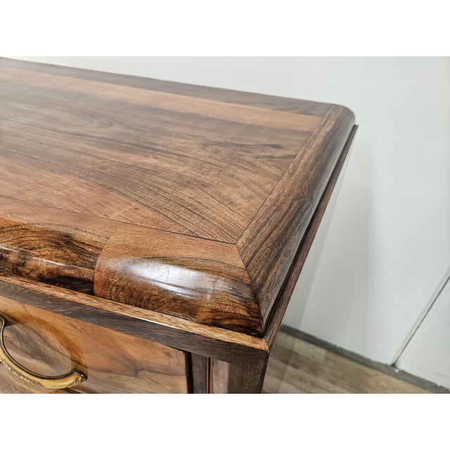 Wood Vintage Art Deco Chest of Drawers in Walnut Burl with Three Drawers, 1940 For Sale - Image 7 of 18