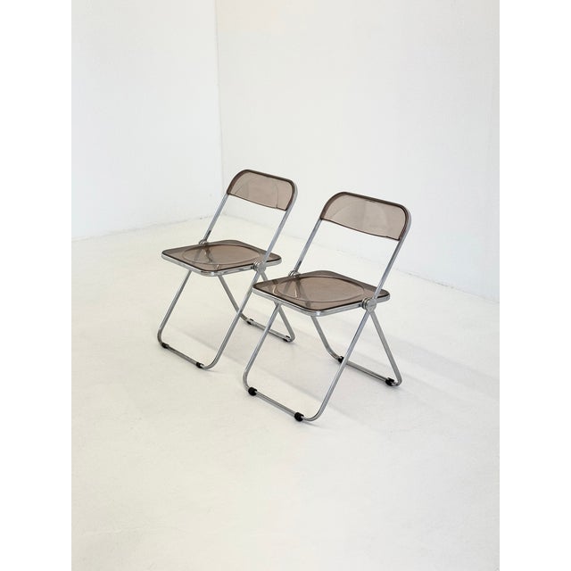 Vintage Plia Folding Chairs by Giancarlo Piretti for Anonima Castelli, 1970s, Set of 2 For Sale - Image 4 of 18