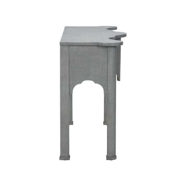 Chelsea House Inc Kensington Raffia Console - Blue Gray For Sale - Image 4 of 5