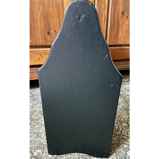 Farmhouse Vintage Mid 20th Century Primitive Americana Style Black Wood Magazine Rack For Sale - Image 3 of 10